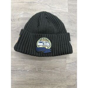 Seattle Seahawks New Era Salute to Service Beanie Cuffed Knit Hat NFL Black OSFM